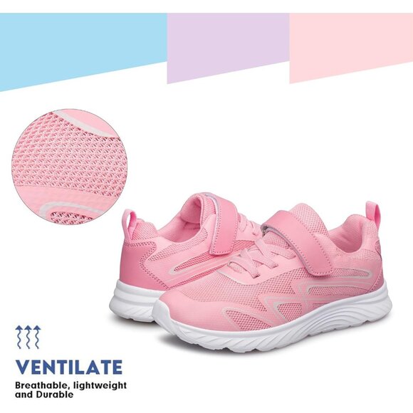 Kids Pink   Athletic Running School Shoes Sneakers for Little Kid/Big Kid - Picture 5 of 6